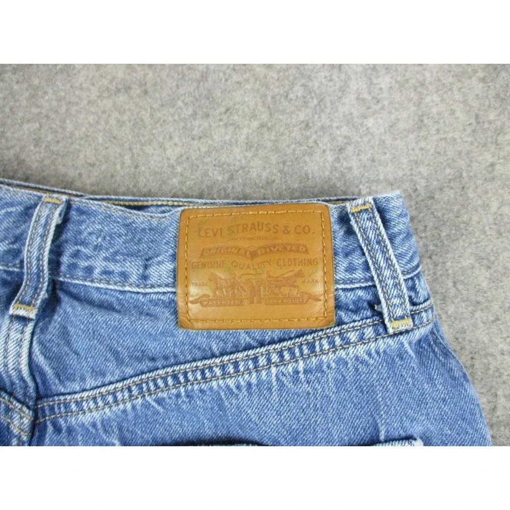 Levis Shorts Womens 26 Blue High Loose Premium Big E Denim Relaxed Medium Wash
